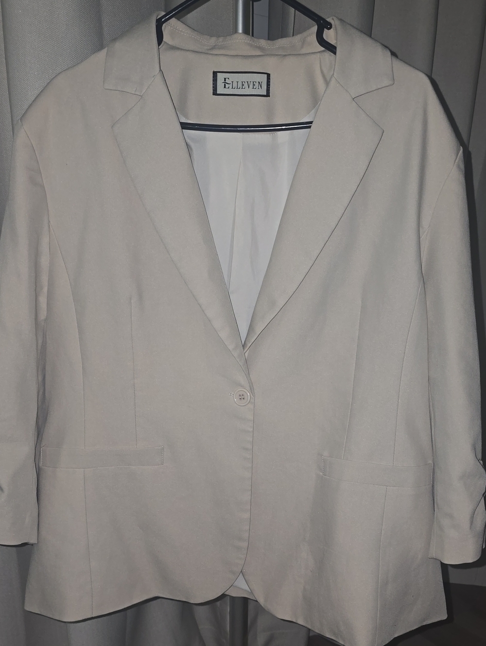 Cream Single-Button Blazer